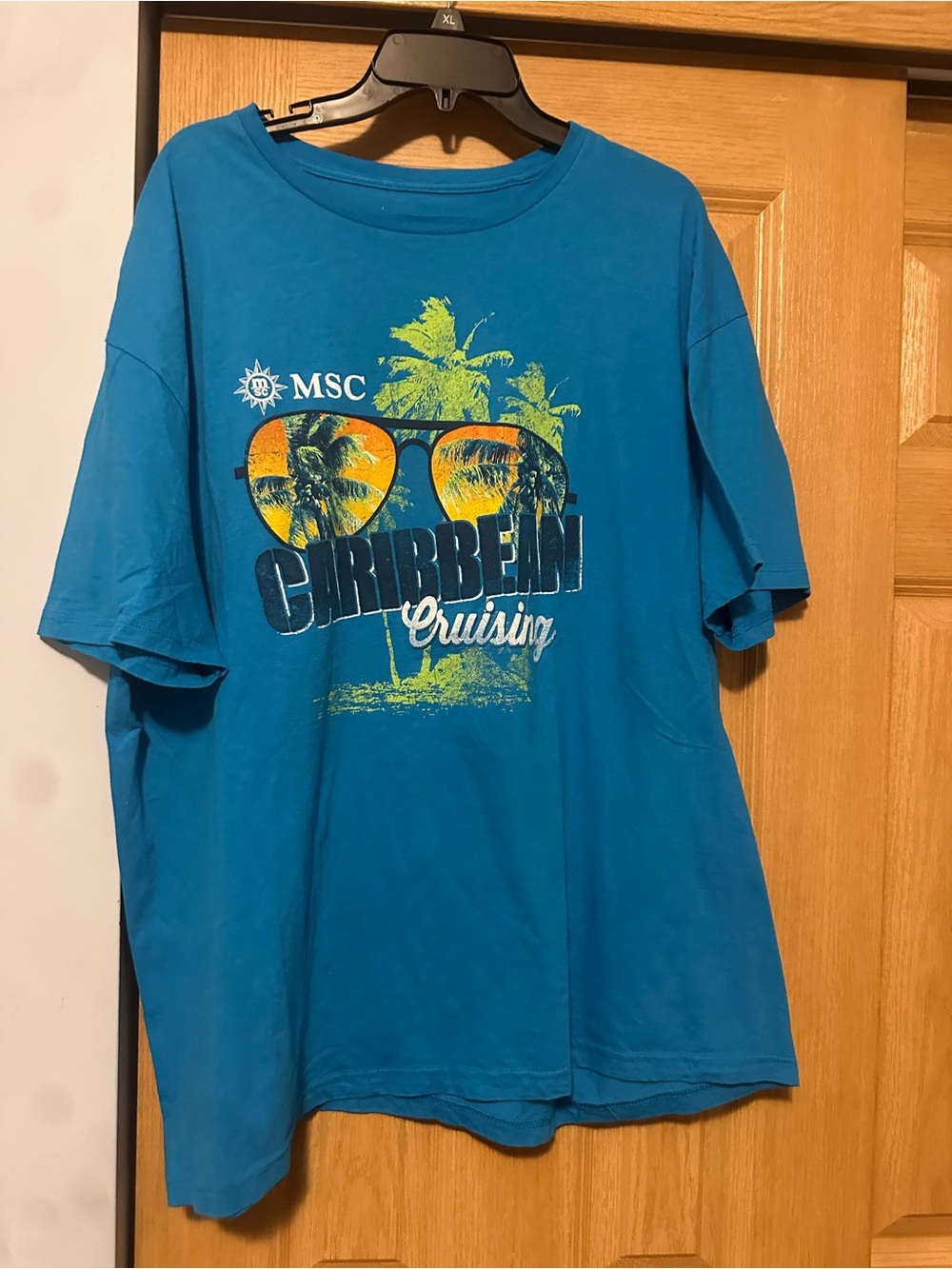 MSC Caribbean Cruising Graphic Tee in Teal Blue